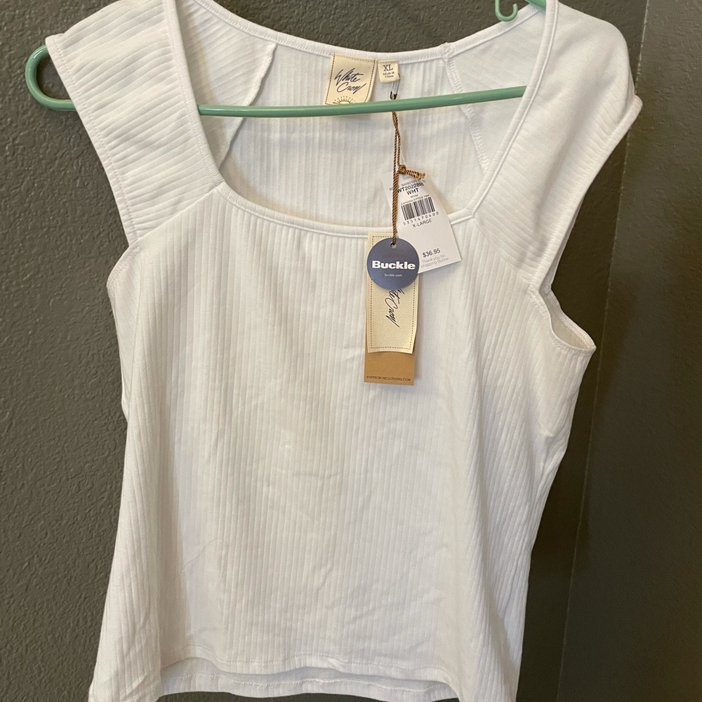 White crow square neck top size XL
